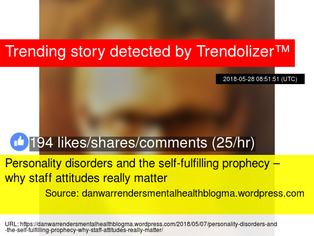Personality Disorders And The Self Fulfilling Prophecy Why Staff At Udes Really Matter Stats Personality Disorders And The Self Fulfilling Prophecy Why Staff At Udes Really Matter Stats